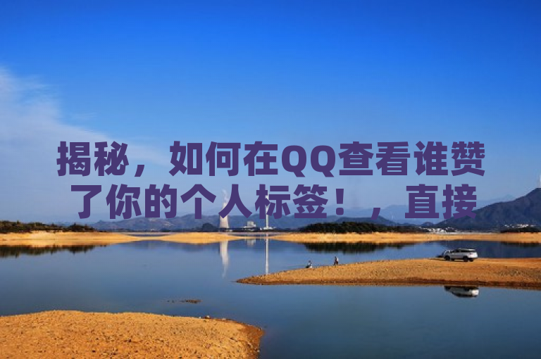 揭秘，如何在QQ查看谁赞了你的个人标签！，直接明了地提出了用户可能感兴趣的问题，即如何查看在QQ上谁赞了他们的个人标签。使用揭秘一词增加了神秘感和好奇心，吸引读者点击以获取更多信息。同时，标题保持简洁，符合新闻标题的书写规范，没有使用不必要的标点符号，且避免了冗长和复杂的结构。