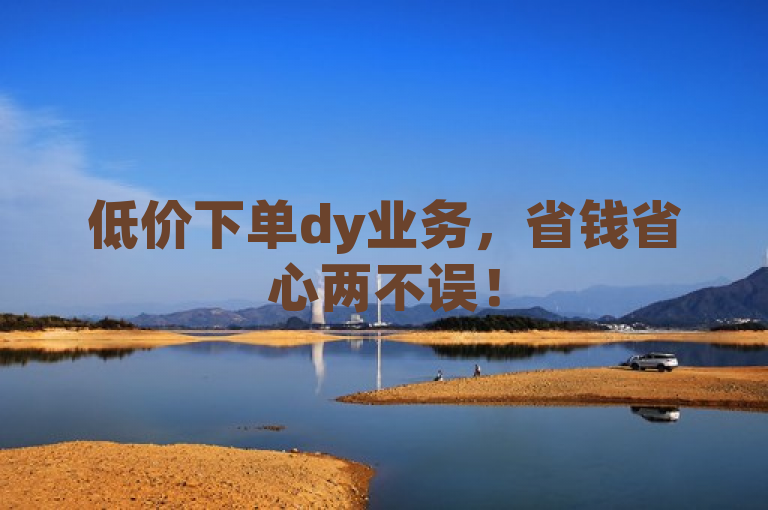 低价下单dy业务，省钱省心两不误！