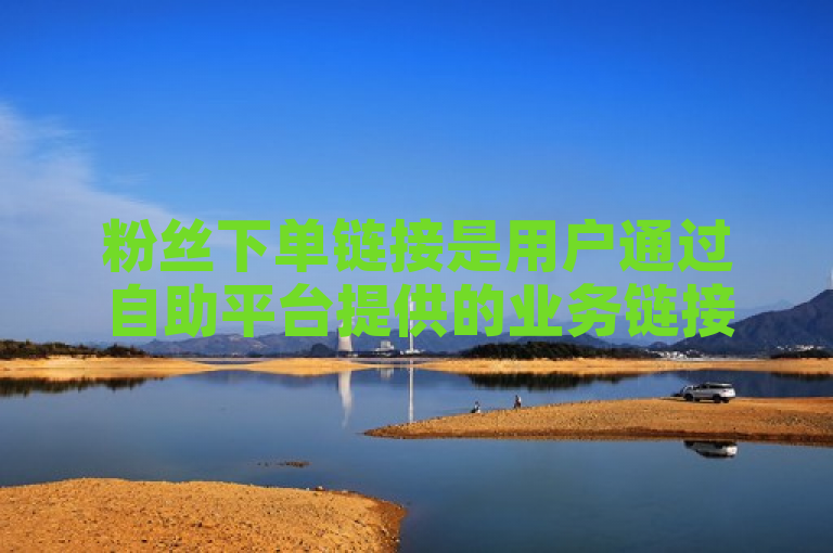 粉丝下单链接是用户通过自助平台提供的业务链接，购买粉丝互动服务以提升视频号的粉丝数量和互动性。
