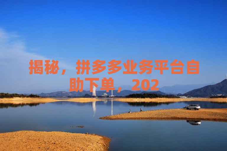 揭秘，拼多多业务平台自助下单，2025必学！