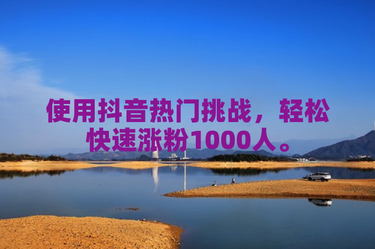 使用抖音热门挑战，轻松快速涨粉1000人。