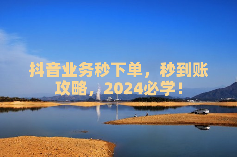 抖音业务秒下单，秒到账攻略，2024必学！